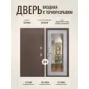 Дверь входная Дверипро Термо левый 205x96см цвет сосна прованс/медный антик с зеркалом
