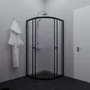Душевой уголок Тритон  1/4 круга 90x90 см черный профиль прозрачное стекло