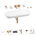 Раковина для ванной Wellsee Croquis 201005784 в наборе 8 в 1: раковина белая глянцевая, встраиваемый смеситель, аксессуары