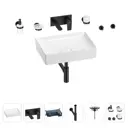 Раковина для ванной Wellsee Pure BY Wellsee 201006422 в наборе 8 в 1: раковина белая глянцевая, встраиваемый смеситель