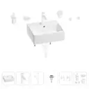 Раковина для ванной Wellsee Graceful Pro 201006685 в наборе 9 в 1: раковина белая глянцевая, смеситель, донный клапан