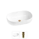 Раковина накладная Wellsee Chic Riviera 60см с донный клапаном 20214689R