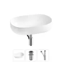 Раковина накладная Wellsee Chic Riviera 60см с донный клапаным и сифоном 20214723R