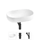 Раковина накладная Wellsee Chic Riviera 60см с донный клапаным и сифоном 20214724R