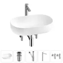 Раковина накладная Wellsee Chic Riviera 60см с донный клапаном сифоном смесителем и вентилем 20214731R