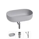 Раковина накладная Wellsee Chic Riviera 60см с донный клапаным и сифоном 20214764R