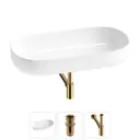 Раковина накладная Wellsee Chic Riviera 80см с донный клапаным и сифоном 20214773R