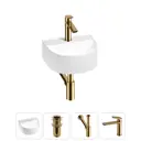 Раковина мини Wellsee WC Area 32см с донный клапаном сифоном и смесителем 20212119R