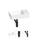 Раковина мини Wellsee WC Area 41см с донный клапаным и сифоном 20213615R