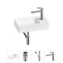 Раковина мини Wellsee WC Area 41см с донный клапаном сифоном и смесителем 20213634R