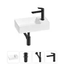 Раковина мини Wellsee WC Area 41см с донный клапаном сифоном и смесителем 20213635R