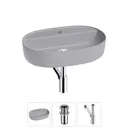 Раковина накладная Wellsee Chic Riviera 50см с донный клапаным и сифоном 20214904R