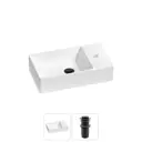 Раковина мини Wellsee WC Area 40см с донный клапаном 20215574R