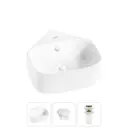 Раковина мини Wellsee WC Area 39см с заглушкой на перелив и донный клапан 20217013R