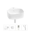 Раковина мини подвесная Wellsee WC Area 39см комплект 4 в 1 20217072R