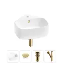 Раковина мини подвесная Wellsee WC Area 39см комплект 4 в 1 20217074R