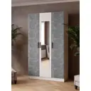 Шкаф распашной Micon Ларс с 3 дверями 120x210x51 см ЛДСП цвет белый с тиснением/ателье светлое