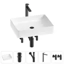 Раковина Wellsee freedom 2.0 20214516R 51см цвет раковина 5 в 1: д/к, сифон, смеситель, вентили