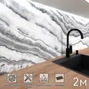 Стеновая панель матовая Фартукофф ФФ-522 200x60x0.1 см ПВХ цвет серый/бело-черный