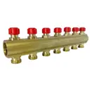 Коллектор распределительный Апогей 410419 1"x3/4" евроконус 7 выходов латунь