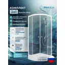 Душевой уголок Doccia Ultra Com/dc0000061796/1207404 1/4 круга с поддоном 100х100см профиль белый эффект стекла прозрачный