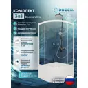 Душевой уголок Doccia Ultra Com/dc0000061800/wm0074 1/4 круга с поддоном 90х90см профиль белый эффект стекла прозрачный