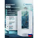 Душевой уголок Doccia Standart Com/dc0000061797/wm0074 1/4 круга с поддоном 90х90см профиль белый эффект стекла прозрачный
