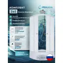Душевой уголок Doccia Standart Com/dc0000061809/wm0074 1/4 круга с поддоном 90х90см профиль белый эффект стекла прозрачный