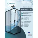 Душевая ширма Doccia Quadro 120x80 прямоугольник профиль черный стекло прозрачное душевая стойка черная квадратная