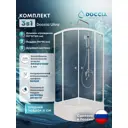Душевой уголок Doccia Ultra Com/dc0000061812/1207404 1/4 круга с поддоном 90х90см профиль белый эффект стекла прозрачный