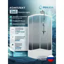 Душевой уголок Doccia Light Com/dc0000061813/wm0074 1/4 круга с поддоном 90x90см профиль белый эффект стекло прозрачное