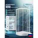 Душевой уголок Doccia Ultra Com/dc0000061784/1207404 1/4 круга с поддоном 80х80см профиль белый эффект стекла прозрачный