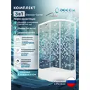 Душевой уголок Doccia Coral Com/dc0000061782/1207404 ассиметричный с поддоном 120х80см профиль белый эффект стекла прозрачный