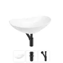 Раковина Wellsee carefree dove 20212286R 60см цвет раковина 3 в 1: д/к, сифон