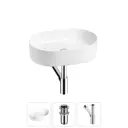 Раковина накладная для ванной Wellsee Belle Spa 20212509R с донным клапаном и сифоном овал 50x37 см цвет белый
