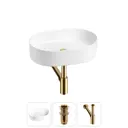 Раковина накладная для ванной Wellsee Belle Spa 20212511R с донным клапаном и сифоном овал 50x37 см цвет белый