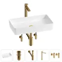 Раковина Wellsee freedom 2.0 20214565R 60см цвет раковина 5 в 1: д/к, сифон, смеситель, вентили