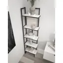 Стеллаж металлический Loft 52 47x175.8x23.2 см нагрузка до 5 кг ЛДСП цвет белый с черной кромкой