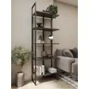 Стеллаж металлический Loft 52 62x177x29.6 см нагрузка до 5 кг ЛДСП цвет графит