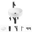 Раковина Wellsee coax 20213908R 40см цвет раковина 5 в 1: д/к, сифон, смеситель, вентили