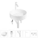 Раковина Wellsee coax 20213958R 40см цвет раковина 5 в 1: д/к, сифон, смеситель, вентили