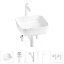 Раковина Wellsee preen 20214190R 39см цвет раковина 5 в 1: д/к, сифон, смеситель, вентили