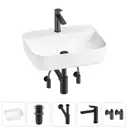 Раковина Wellsee preen 20214328R 50см цвет раковина 5 в 1: д/к, сифон, смеситель, вентили