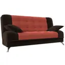 Диван Лига Диванов Анна 201x85x95 см микровельвет цвет коричневый/коралловый