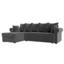 Диван Лига Диванов Рейн 112578L 233x90x141 см велюр цвет серый