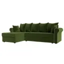 Диван Лига Диванов Рейн 112584L 233x90x141 см микровельвет цвет зеленый