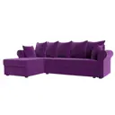 Диван Лига Диванов Рейн 112588L 233x90x141 см микровельвет цвет фиолетовый