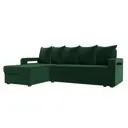 Диван Лига Диванов Гермес Лайт 112712L 231x90x141 см велюр цвет зеленый
