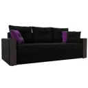 Диван Лига Диванов Валенсия 225x85x97 см микровельвет цвет черный