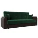 Диван Лига Диванов Лига-015 117910 216x90x83 см велюр цвет зеленый/коричневый